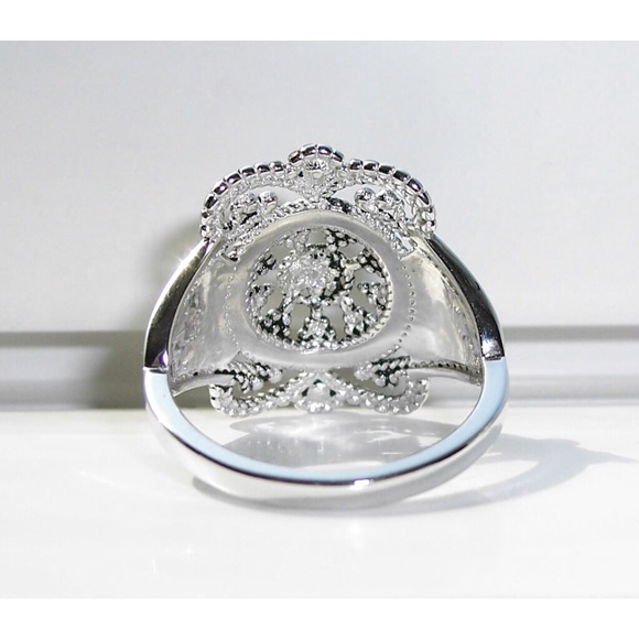 925 STERLING SILVER Rope Beaded Ornate Ring - Picture 10 of 16